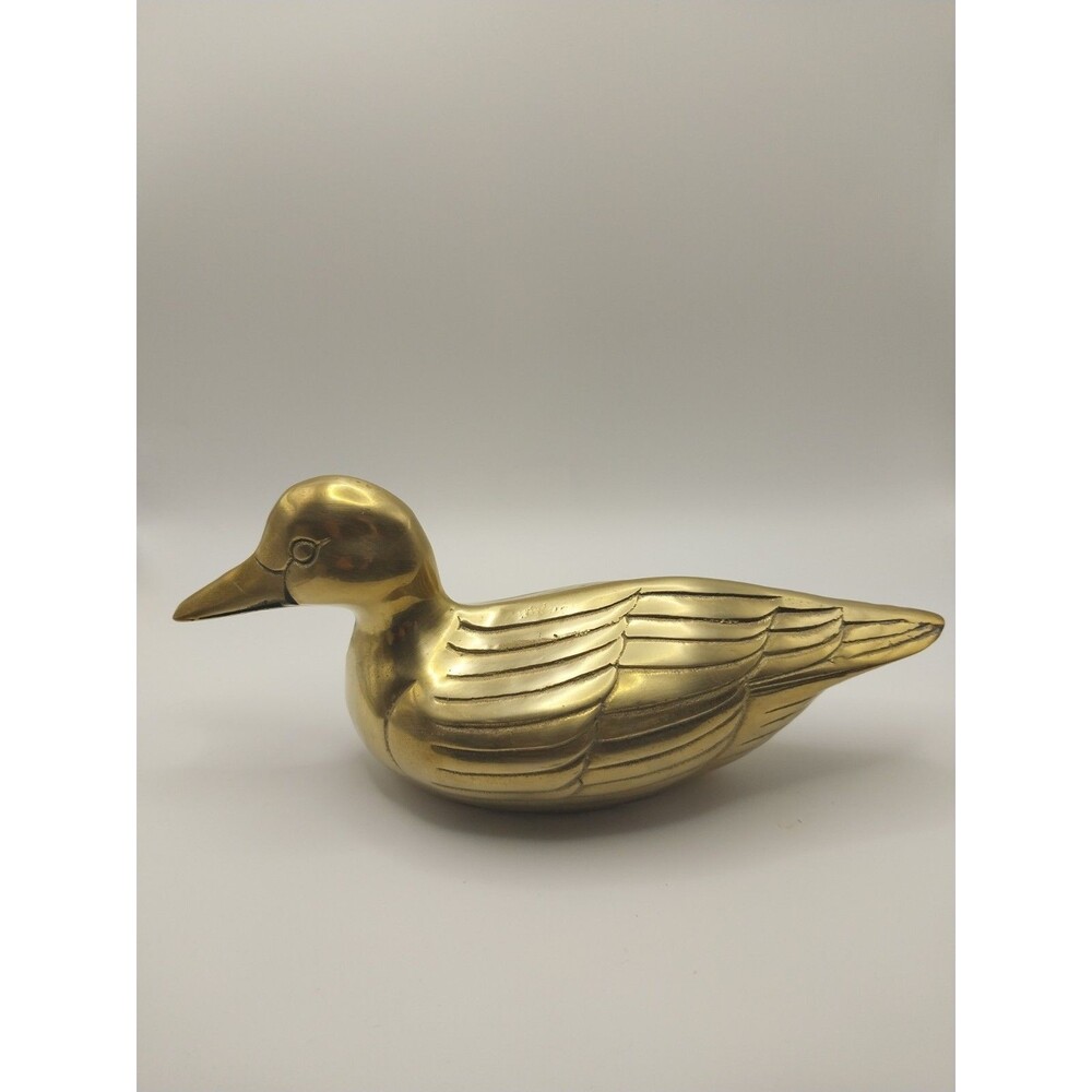 Vintage MCM Heavy Brass Duck Figurine 10” Long- EUC - Picture 9 of 14